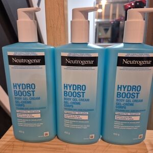 3 New Neutrogena Fragrance Free Hydro Boost Body Gel Cream With Hyaluronic Acid